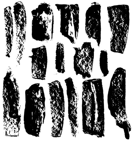 vector set of various brush strokesのイラスト素材