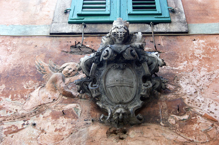The coat of arms on the house Kotor, Montenegroの写真素材