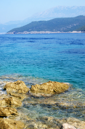 Sea view from the island of Mamulaの写真素材