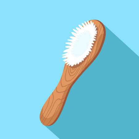 Wooden comb for hair care, natural material, isolated vector illustration, zero waste sustainable lifestyle, eco friendly tool. Isolated graphic on white background, vector stock illustrationのイラスト素材