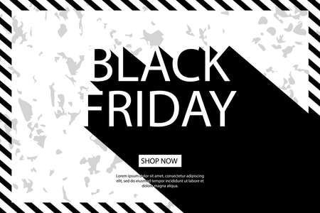Black Friday. Abstract website template for goods and services, super discounts. Universal background for posters, banners, flyers, postcards, special offers, advertisement. Vector stock illustrationのイラスト素材