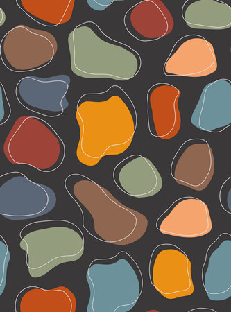 Abstract seamless pattern bundle with natural shapes, random freehand matisse wallpaper collection. Trendy fashion background includes modern minimalist art. Vector stock illustration.のイラスト素材