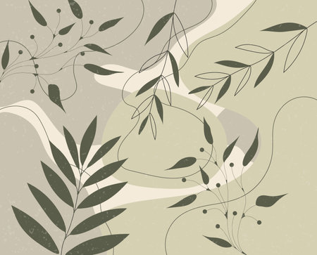 Tropical background with jungle plants. Palm leaves. Floral exotic hawaiian wallpaper. Rainforest. Summer tropical leaf. Exotic hawaiian jungle, summertime style. Summer vector illustration.のイラスト素材