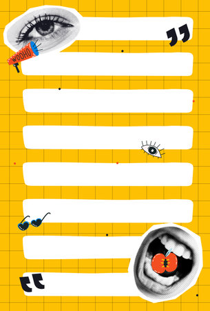 Checklist template with halftone collage elements. Daily task planner. Poster and stories for social...