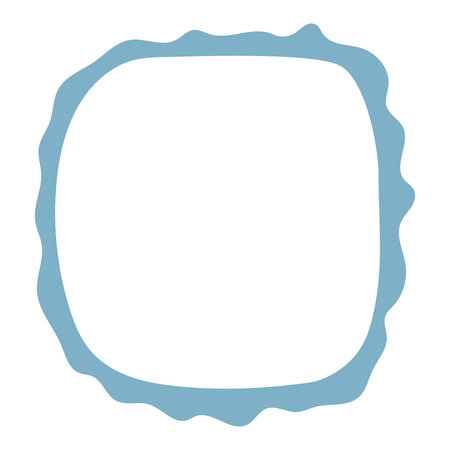 Doodle wave curve edge frame. Hand drawn wavy rectangle border. Doodle brush drawn square and circle picture frame. Vector illustration isolated on white background.のイラスト素材