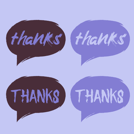 Thank you handwritten vector illustration, dark brush pen lettering isolated on white backgroundのイラスト素材