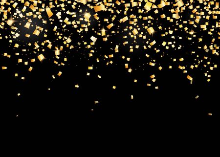 Vector illustration of seamless border background with gold carnival confettiのイラスト素材