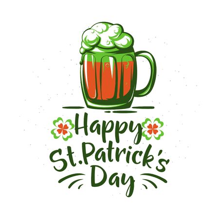 Vector illustration of happy saint Patrick day holiday greetingのイラスト素材