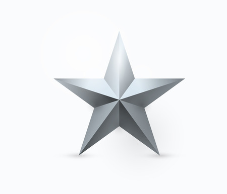 Vector illustration of five-pointed metal star designのイラスト素材
