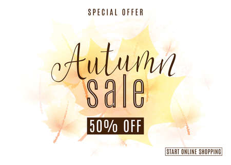 Autumn season sale banner.のイラスト素材