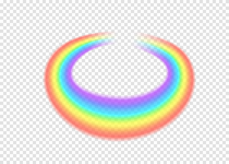 Rainbow round with limpid section edge isolated on transparent backgroundのイラスト素材
