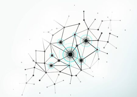 Network concept connections with lines, circles and dots.のイラスト素材