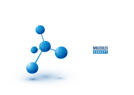 Molecule design isolated on white background. Atoms. 3d molecular structure.のイラスト素材