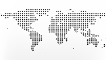 World map in squares. Earth business concept in flat style isolated on whiteのイラスト素材