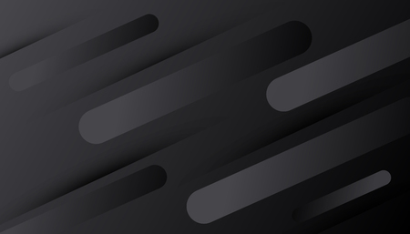 Black background. Abstract dark gradient decoration textured with lines pattern. Minimal geometric 3d backdrop. Dynamic shapes composition. Vector illustrationのイラスト素材