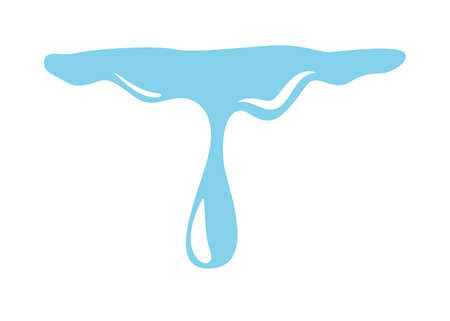 Water falling drop vector background in simple flat style isolated on white backdrop. Aqua icon graphic designのイラスト素材
