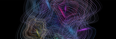 Abstract tech digital future shapes vector background. Technology 3d banner illustration with energy...