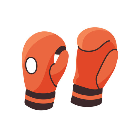 Red boxing gloves vector illustration. Sportswear isolated on white background in simple flat trendy styleのイラスト素材