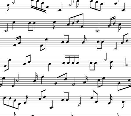 Music note seamless pattern vector background. Orchestra melody illustrationのイラスト素材