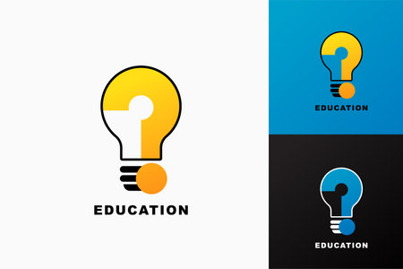 Light bulb, creative logo vector illustration. Mix electric lamp and question mark. Lightbulb concept for learning, education, strategy icon. Isolated on different backgroundsのイラスト素材