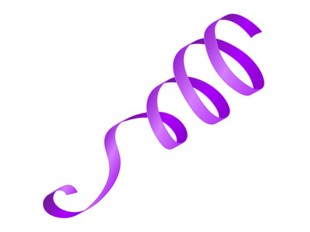 Serpentine streamer ribbon vector background. Colorful celebration paper spiral decoration isolated on white for gift, greeting, festive designのイラスト素材