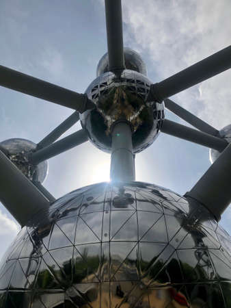 The Atomium, iconic landmark designed and built by Andre Weterkeyn, Andre Polak and Jean Polak for the Expo 58のeditorial素材