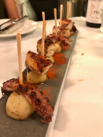 Pulpo a la gallega: octopus with potatoes and paprika