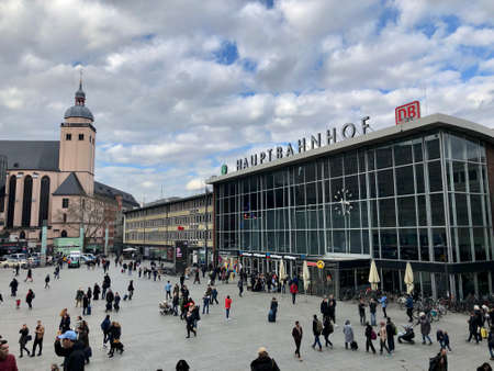 Cologne, Germany - March 8, 2019: Cologne Central Station (Koln Hauptbahnhof)のeditorial素材