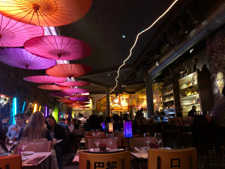 Miss Ko, a blend of traditional Asian cuisine at restaurant designed by Philippe Starckのeditorial素材