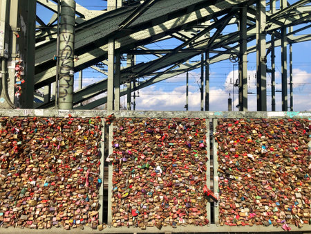 Cologne, Germany - March 8, 2019: Hohenzollern Bridge, crossing the river Rhine in the German city of Cologneのeditorial素材