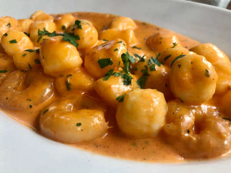 Delicious gnocchi wuth tomato and cream sauce