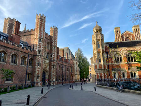 Cambridge, United Kingdom - April 23, 2020: City center of Cambridge without tourists during COVID-19 pandemicのeditorial素材