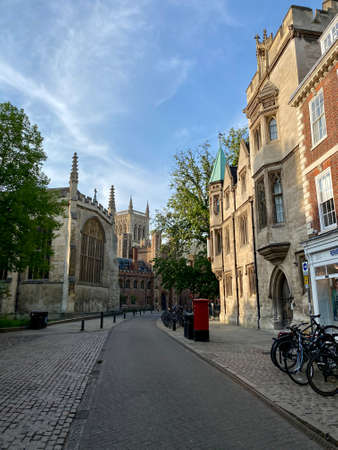 Cambridge, United Kingdom - April 23, 2020: City center of Cambridge without tourists during COVID-19 pandemicのeditorial素材