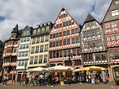 Frankfurt, Germany - July 15, 2019: Classic German architecture in Frankfurt Old Townのeditorial素材