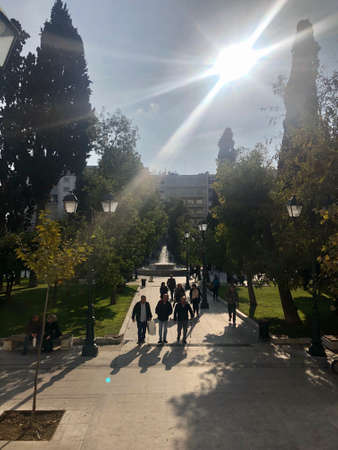 Athens, Greece - December 6, 2019: City center of Athens during a sunny dayのeditorial素材