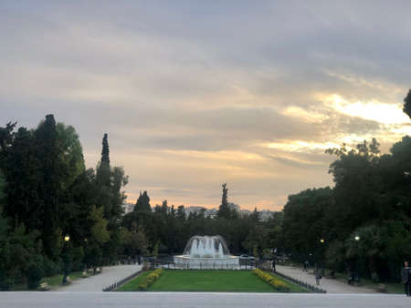 Athens, Greece - November 30, 2019: The Zappeion garden, located in the National Garden in Athensのeditorial素材