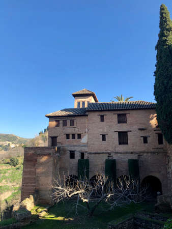 Granada, Spain - December 30, 2019: Building in Alhambra Fortressのeditorial素材