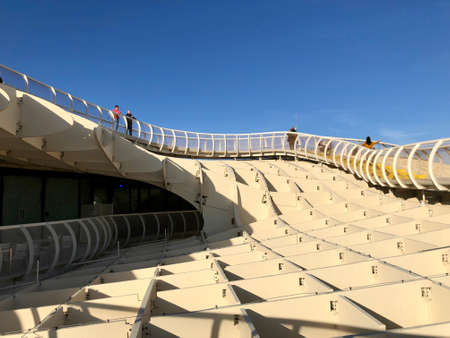 The Metropol Parasol, Incarnation Mushrooms, is a wooden structure designed by Jurgen Mayer, in Seville old quarterのeditorial素材