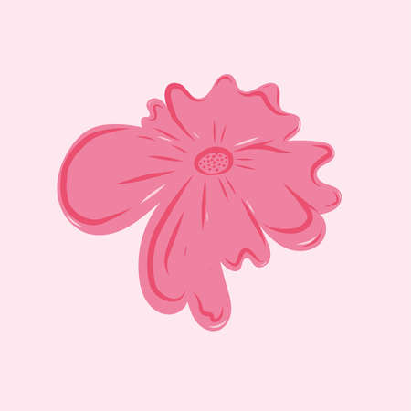 beautiful pink flower like a bowのイラスト素材