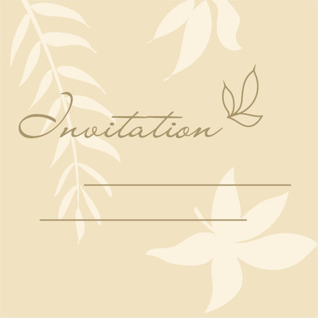 event invitation with place for signature with flowersのイラスト素材
