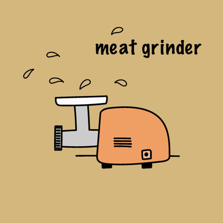 cute orange meat grinder hand drawn illustrationのイラスト素材
