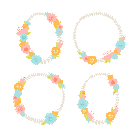 Flower vintage frame for design cards and invitationのイラスト素材