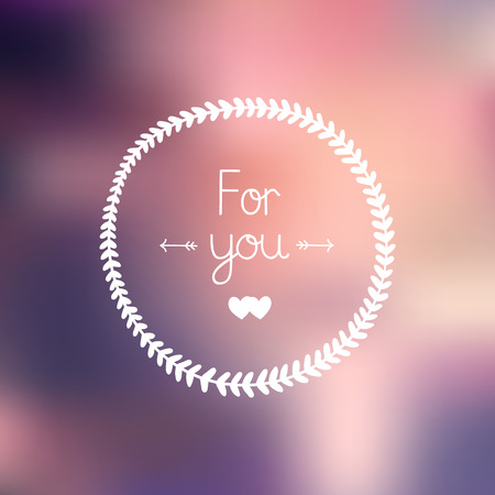 Nature frame and love letter Only you with hearts on gradient background, EPS 10. Romantic greeting cardのイラスト素材