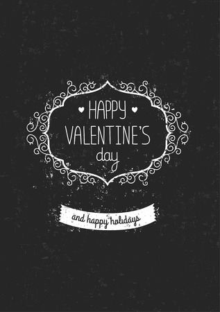 Vintage love greeting card on antique texture. Happy valentines day and happy holidays,vector illustrationのイラスト素材