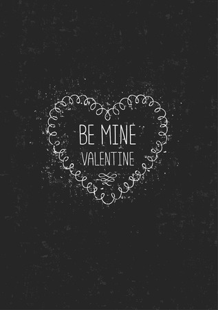 Vintage love greeting card on antique texture. Be mine valentine, vector illustrationのイラスト素材