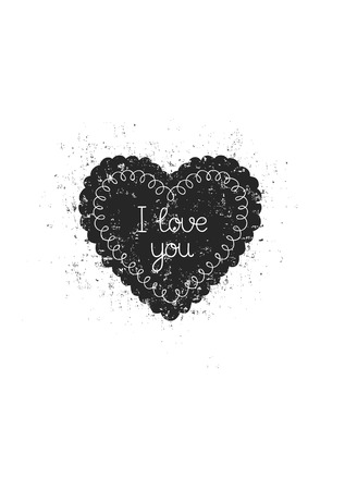 Vintage love label for greeting card with antique texture. Happy valentines day and happy holidays,vector illustrationのイラスト素材