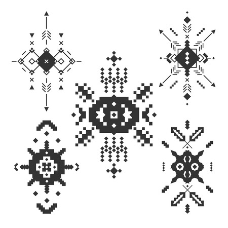 Vector Tribal elements, ethnic collection, aztec stile, tribal art, tribal design  isolated on white backgroundのイラスト素材