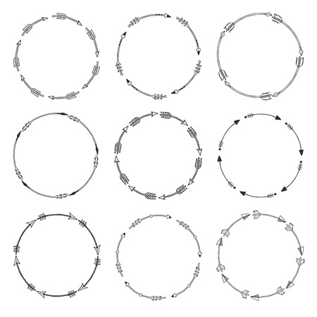 Set of arrow bordersのイラスト素材