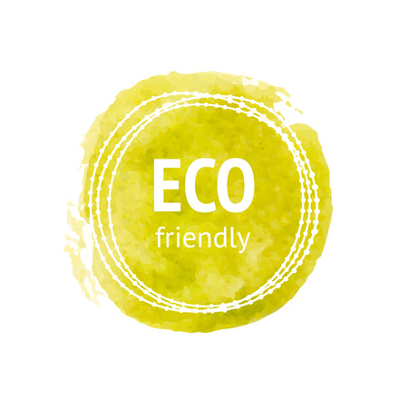 Hand drawn watercolor eco labelのイラスト素材