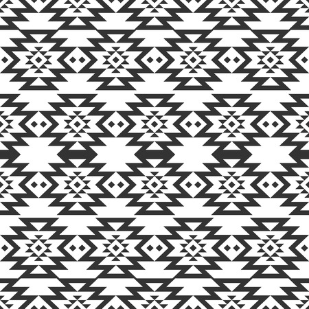 Vector Geometric background, Tribal seamless pattern, ethnic collection, aztec stile isolated on white backgroundのイラスト素材